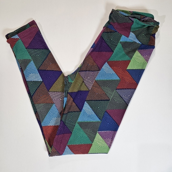 LulaRoe Leggings Womens One‎ Size Multicolor Geometric Butter Soft Yoga Pants - Picture 1 of 8